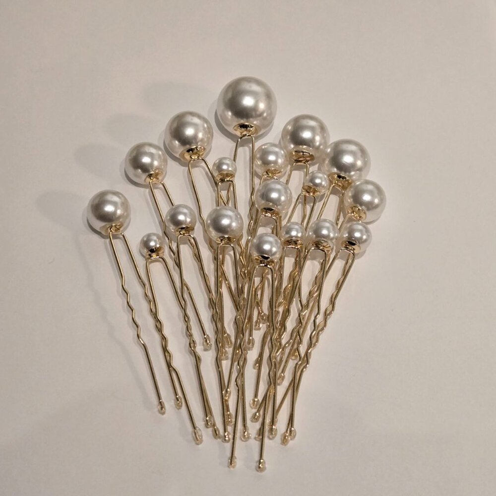 New Premier handmade bridal hair pin gold tone 18 pcs with SOFT ENDS